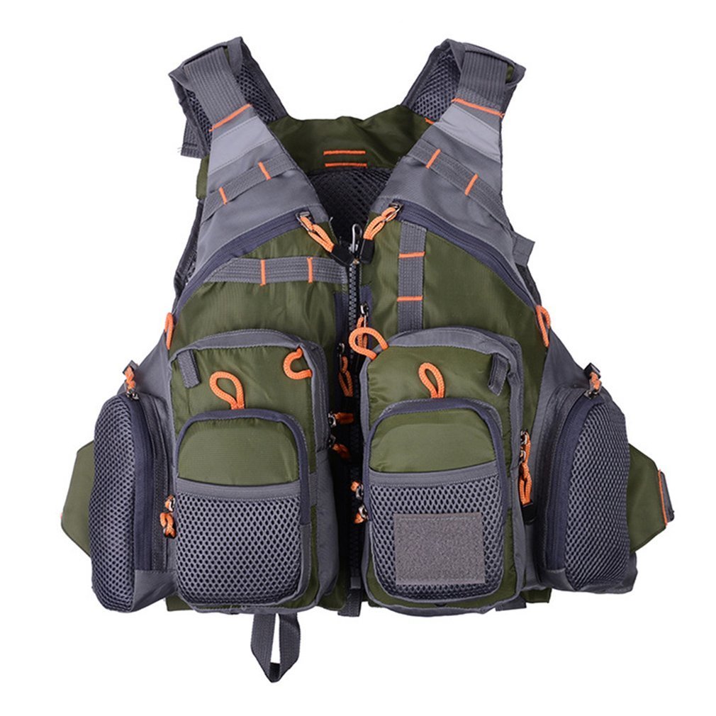 Sarah Express Breathable Multi-Pocket Fishing Life Vest Green