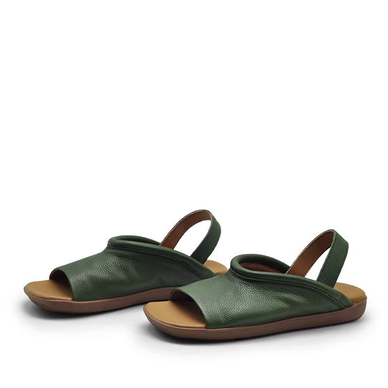 Sarah Express Women's Square Toe Roman Flat Sandals