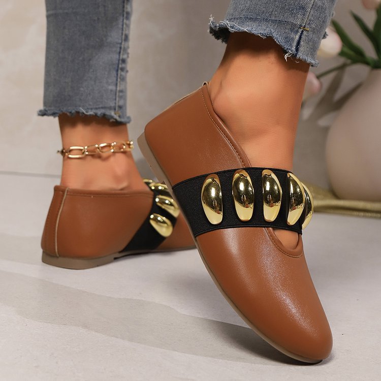 Sarah Express Round Toe Slip On Buckle Loafers