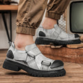 Sarah Express Men's Vintage Full-Grain Leather Work Boots Gray
