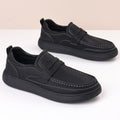Sarah Express Men's Casual Slip-On Leather Loafers Black