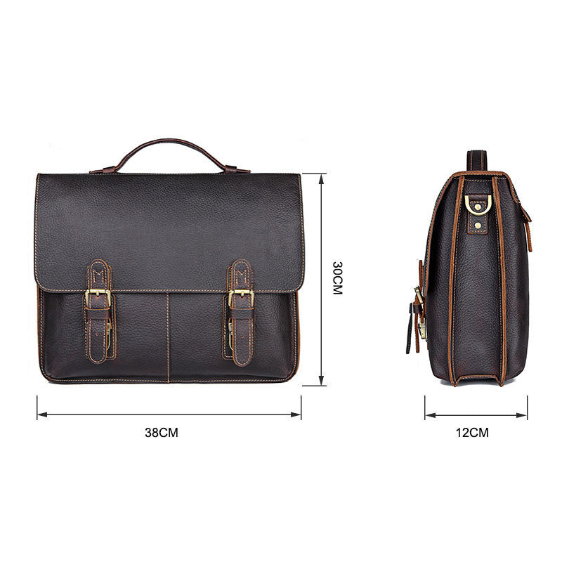 Sarah Express Retro Leather Laptop Business Briefcase