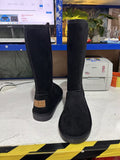 Sarah Express Fleece-Lined Suede Winter Boots Side Zipper Black