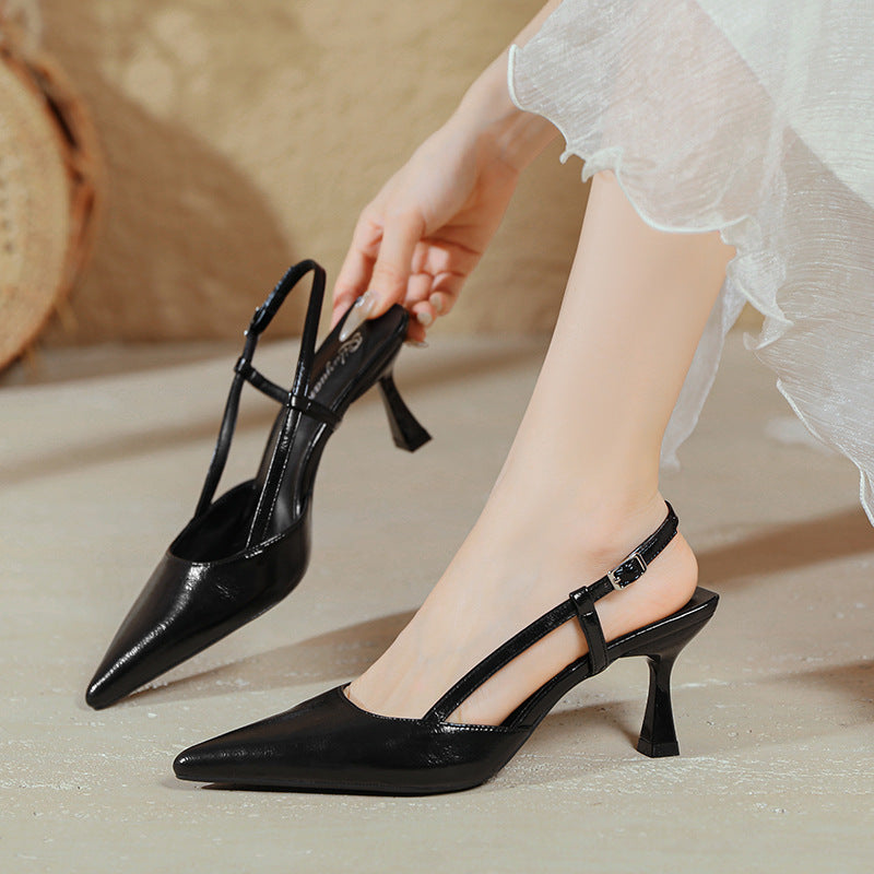 Sarah Express Pointed-toe Slingback Sandals with Buckle