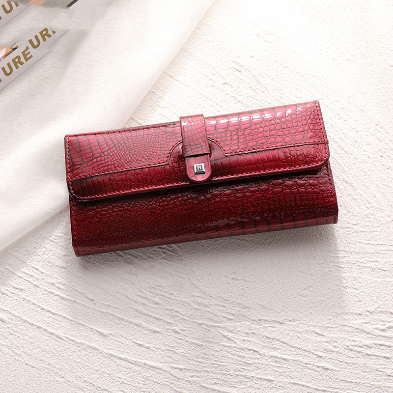 Sarah Express Crocodile Pattern Genuine Leather Wallet