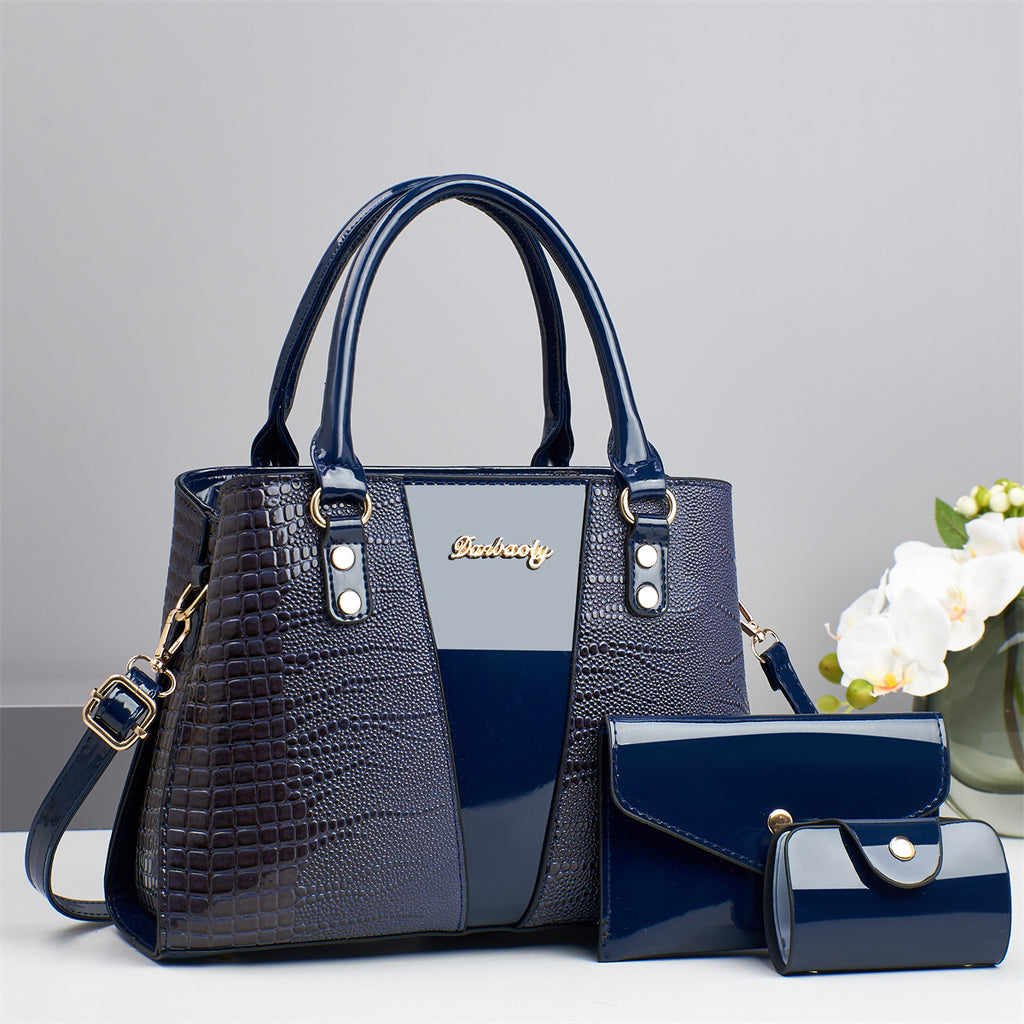 Sarah Express Crocodile Pattern 3-Piece Crossbody Bag Set