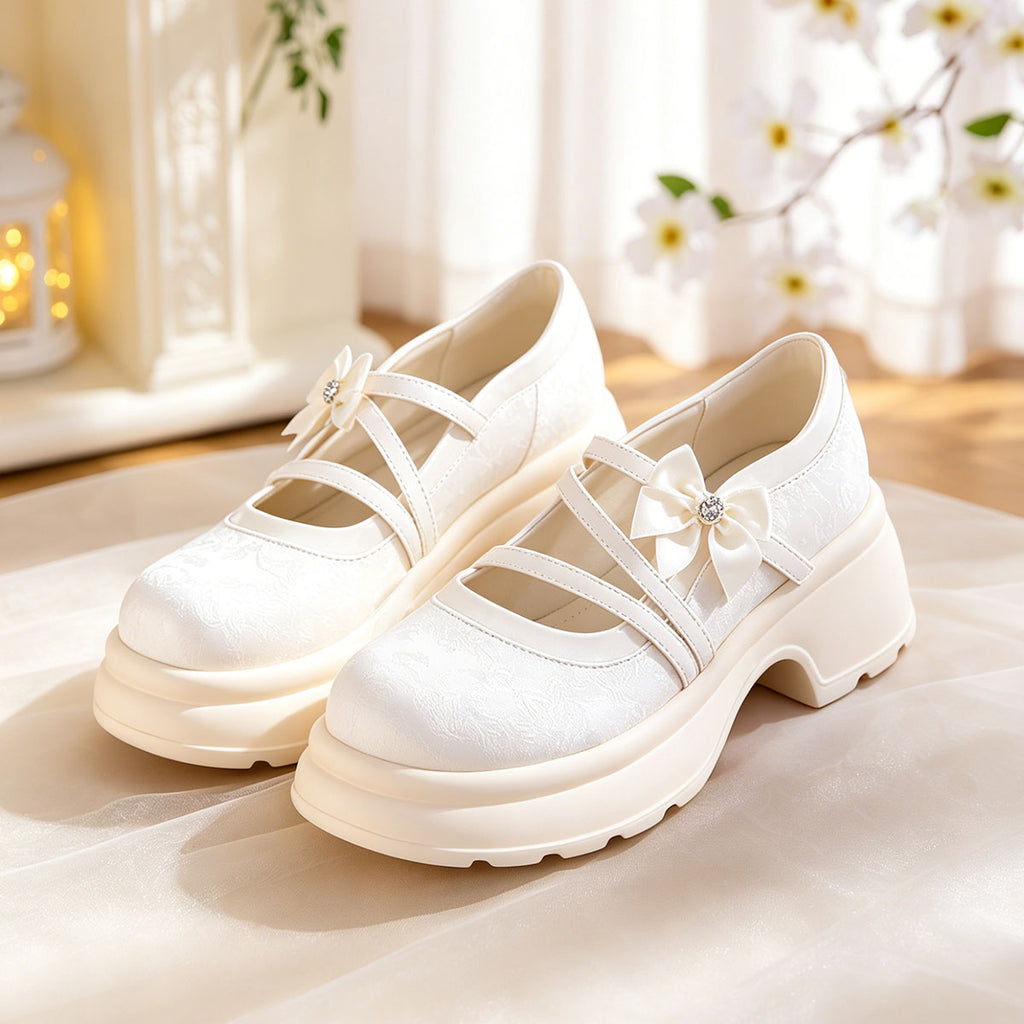 Sarah Express Bow Platform Mary Jane Pumps
