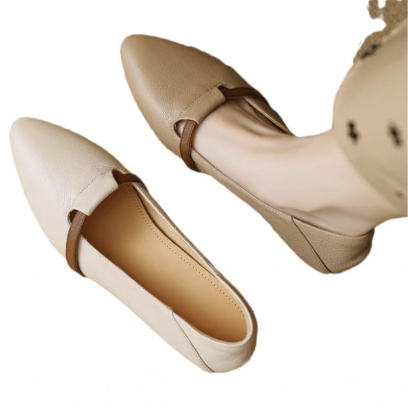 Sarah Express French Style Suede Pointed Toe Flats