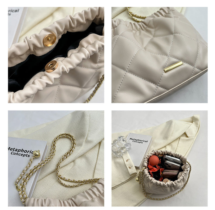 Sarah Express Quilted Rhombus Chain Shoulder Messenger Bag