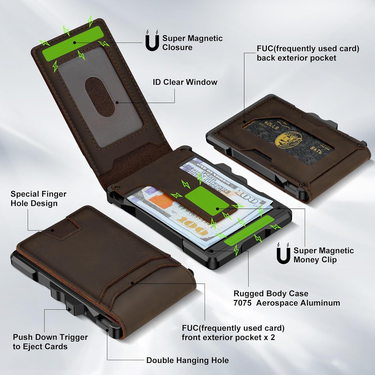 Sarah Express RFID Blocking Metal Slide Card Wallet