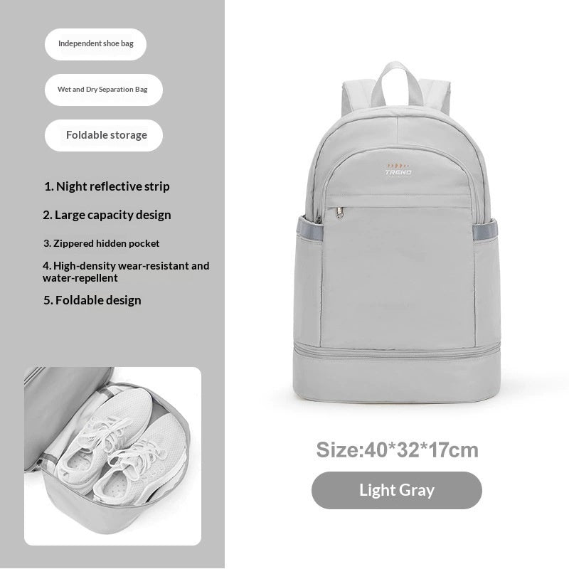 Sarah Express Waterproof Oxford Travel Backpack Light Grey S