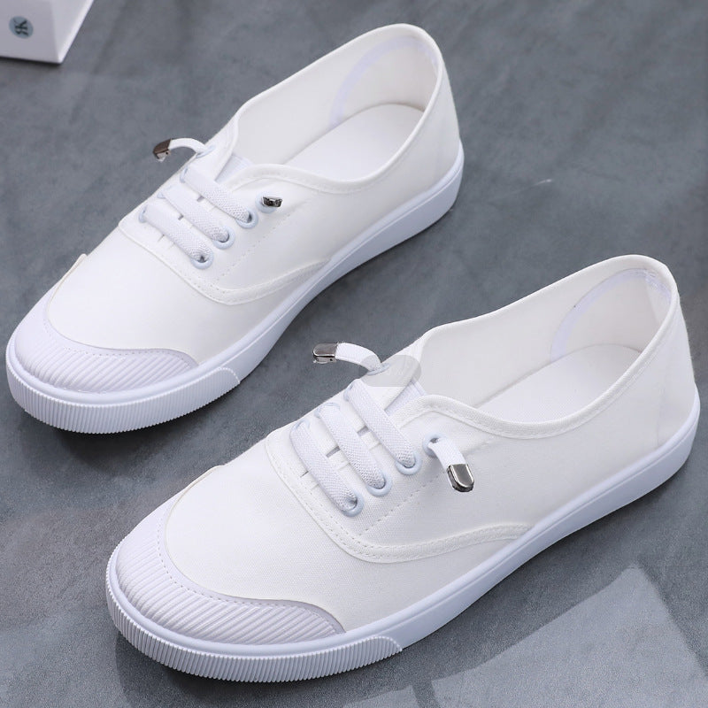 Sarah Express Women's Lightweight Canvas Slip-On Sneakers White