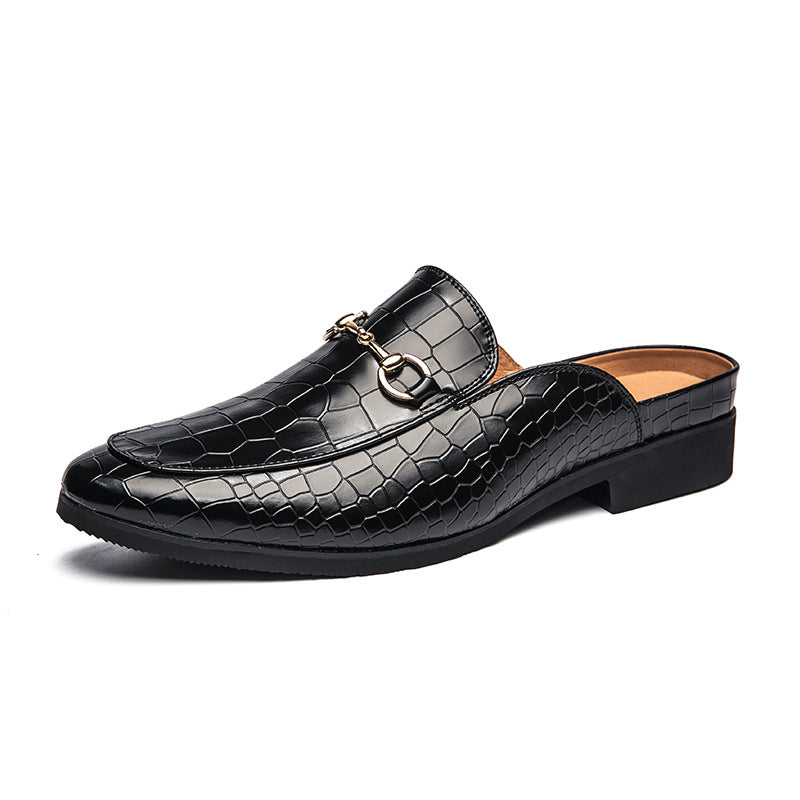 Sarah Express Men's Metal Accent Backless Loafer Slippers