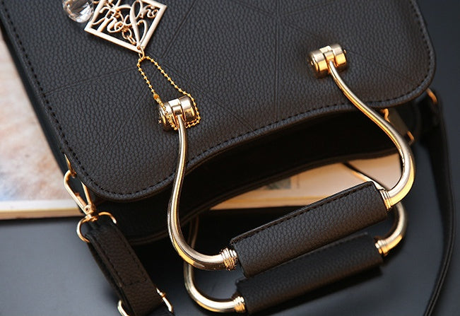 Sarah Express Structured Metal Handle Small Square Handbag