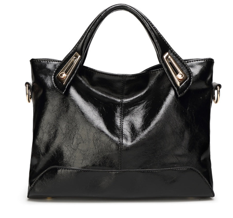 Sarah Express Structured Medium Handbag with Metal Details Black