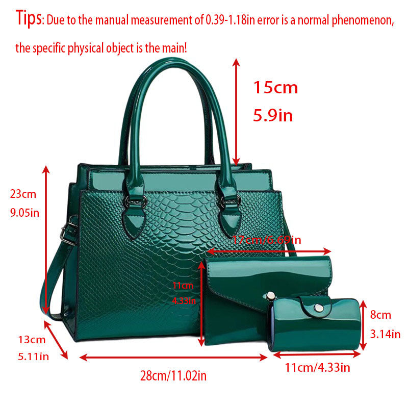 Sarah Express 3-Piece Structured PU Leather Handbag Set