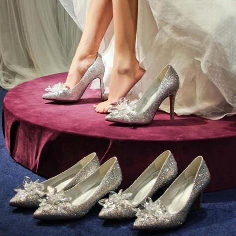 Sarah Express Crystal Embellished Pointed Toe High Heels