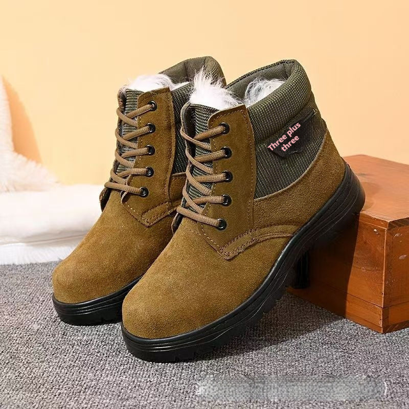 Sarah Express Men's Sheepskin-Lined Leather Winter Boots