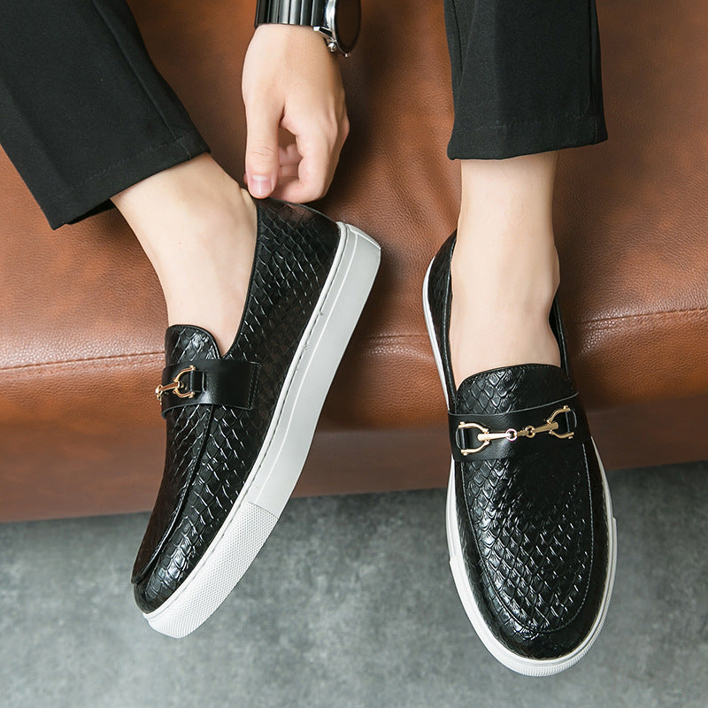 Sarah Express Textured Leather Bit Loafers for Men