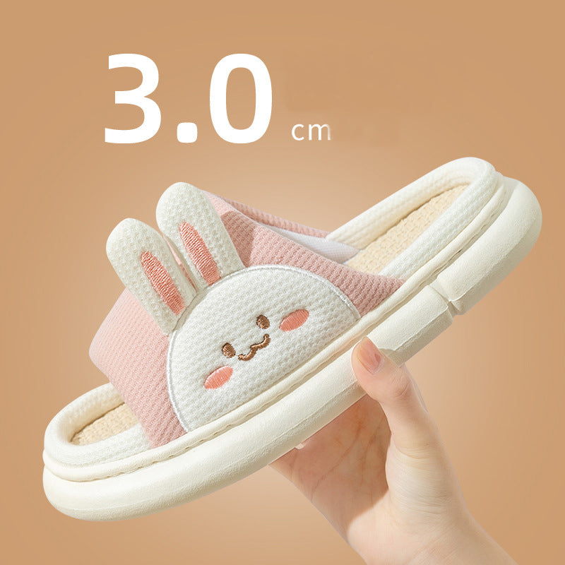 Sarah Express Unisex Rabbit Linen House Slippers