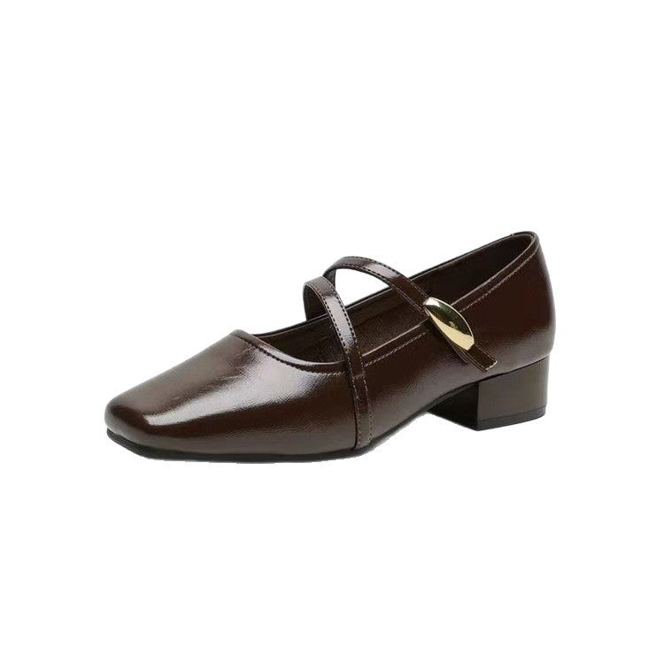 Sarah Express Square Toe Mary Jane Flat Shoes