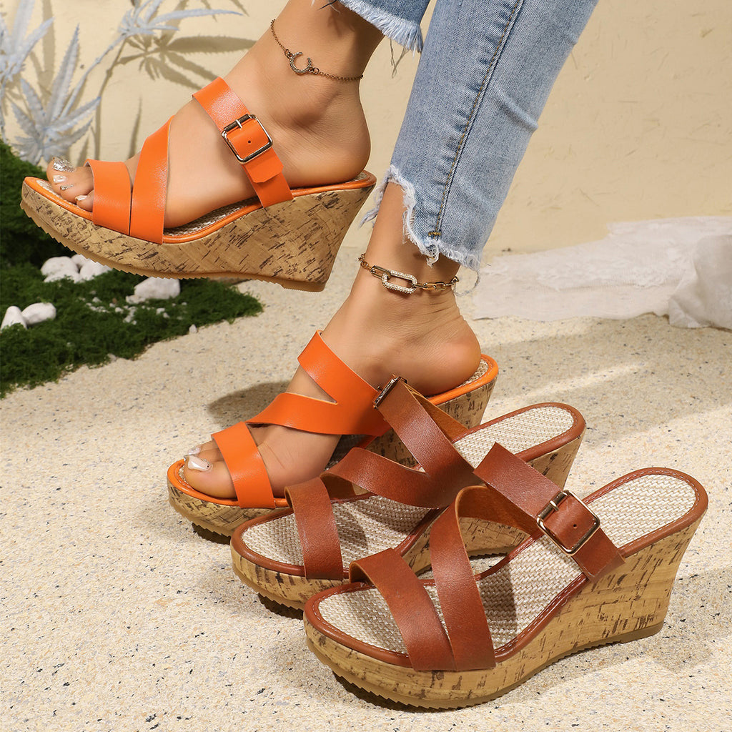 Sarah Express Open-Toe Wedge Sandals Plus Size