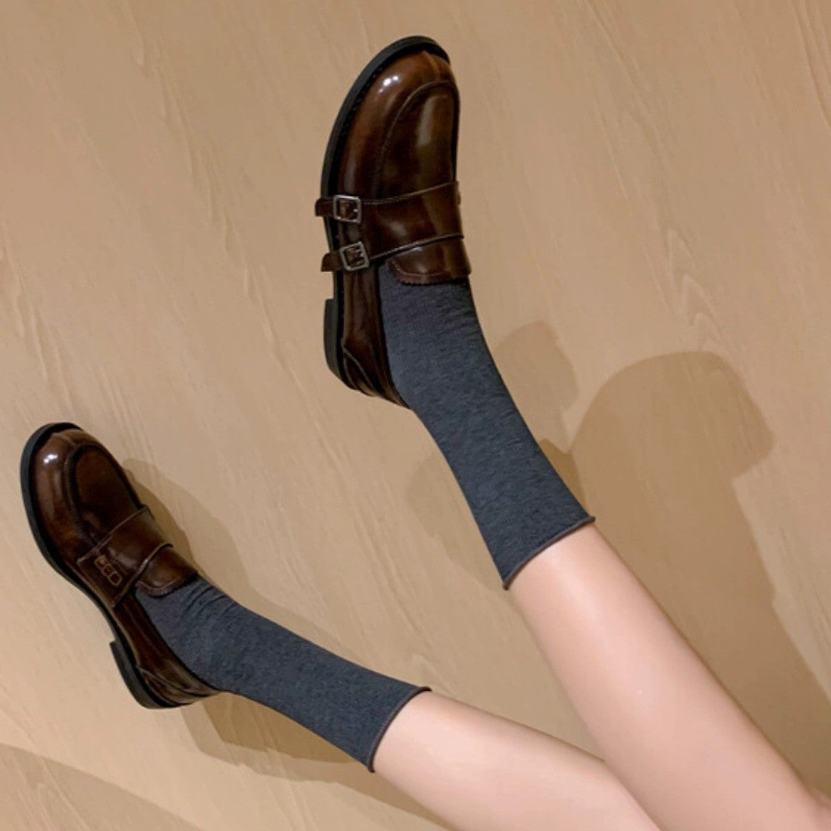Sarah Express Retro Distressed Buckle Loafers