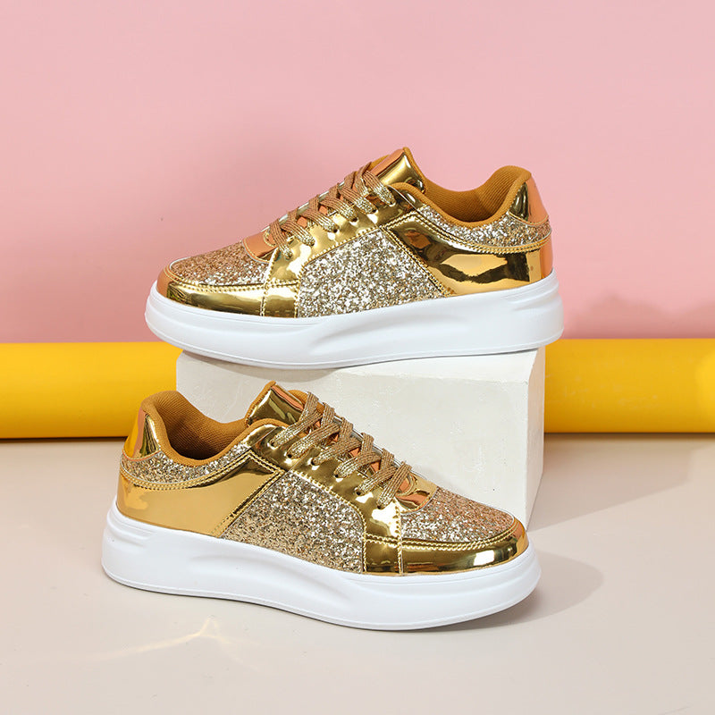 Sarah Express Women's Lightweight Glitter Casual Flat Shoes