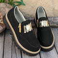 Sarah Express Women's Chunky Platform Loafers with Zipper Black