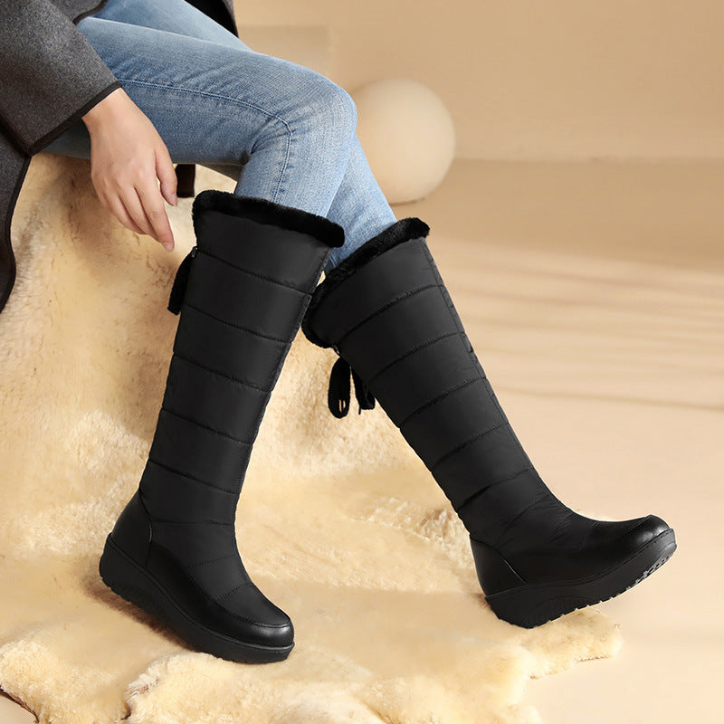 Sarah Express Women's Wedge Heel High-Top Snow Boots