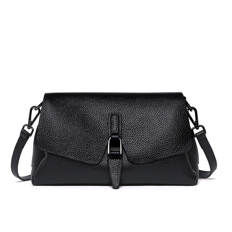 Sarah Express Soft Leather Messenger Shoulder Bag Black