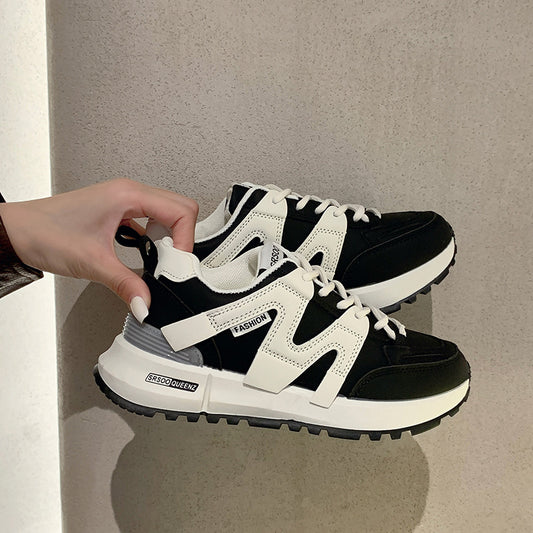 Sarah Express Niche Retro Lightweight German Training Shoes Dad Shoes Women Black
