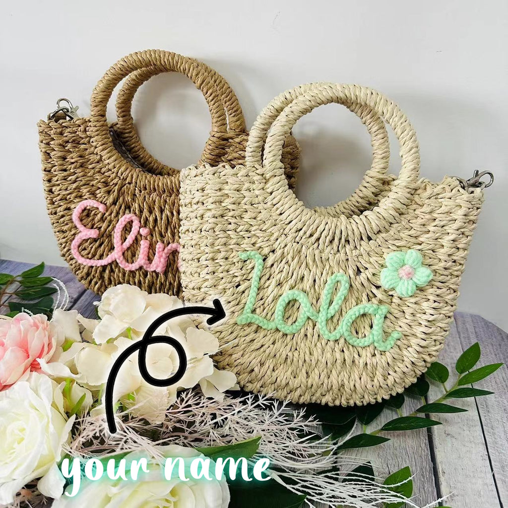 Sarah Express Woven Grass Straw Crossbody Handbag