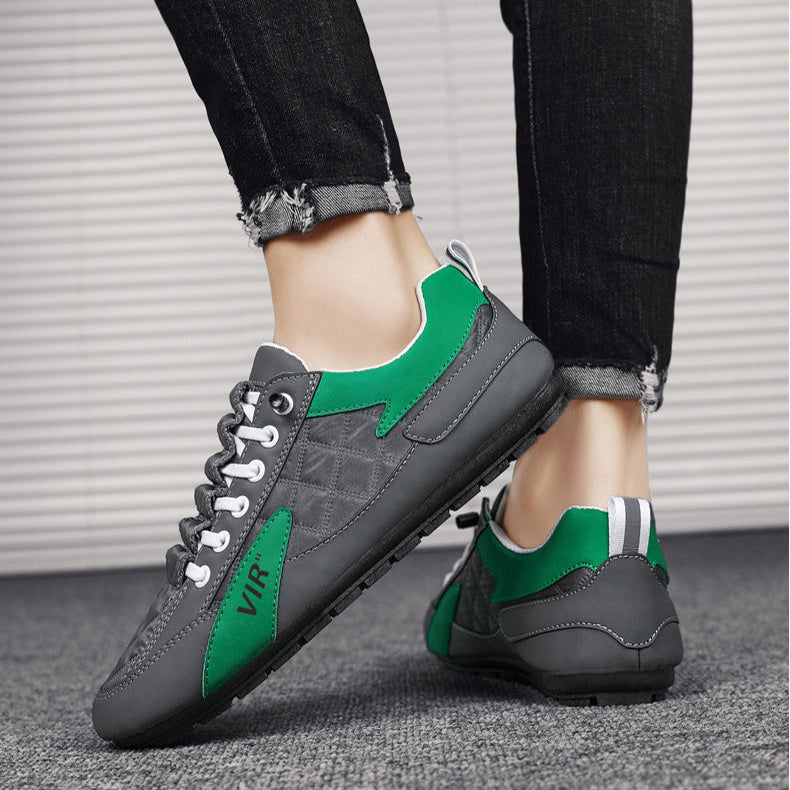 Sarah Express Men's Quilted Round Toe Flat Sneakers