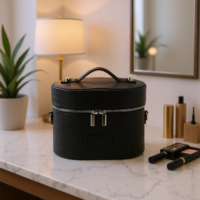Sarah Express Structured PU Leather Cosmetic Organizer Bag