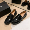 Sarah Express Retro Distressed Buckle Loafers Black