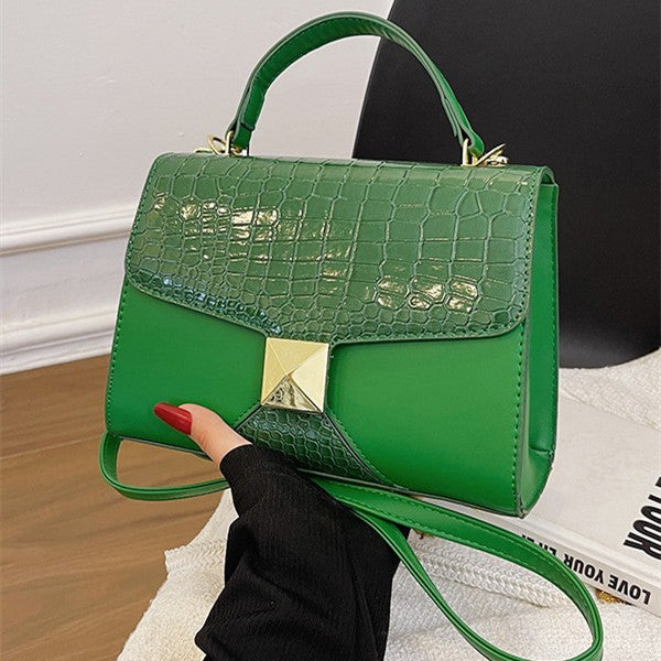 Sarah Express Stone Pattern Stitching Structured Shoulder Bag