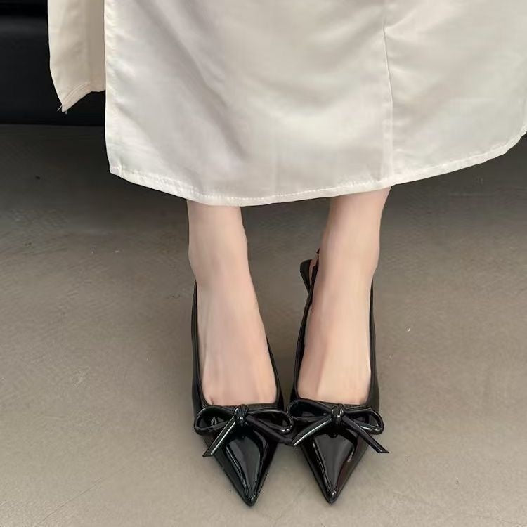Sarah Express Bow-Knot Pointed-Toe Slingback Stiletto Sandals