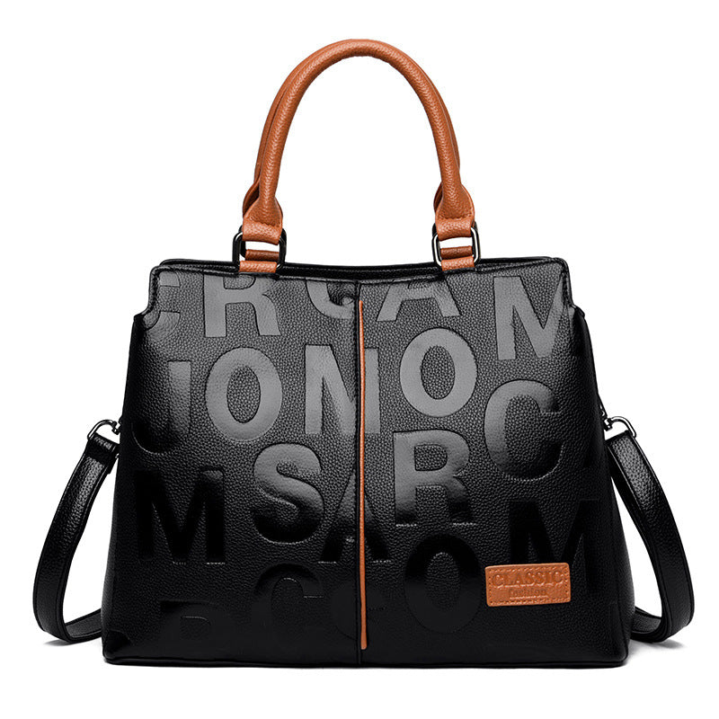 Sarah Express Structured Letter Print Women's Handbag Yellow