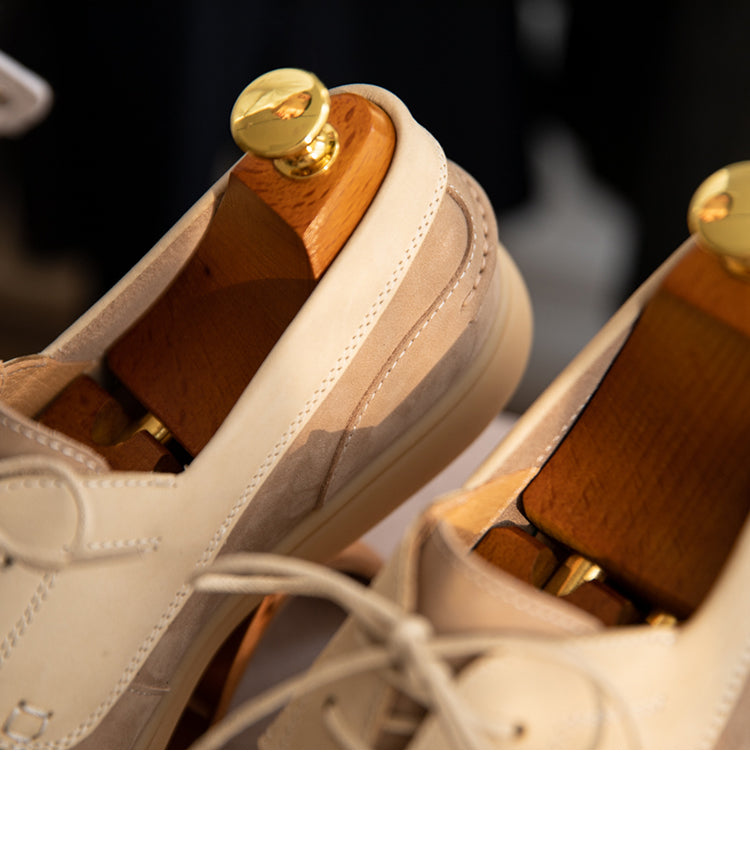Sarah Express Vintage Suede Lace-Up Sailing Shoes