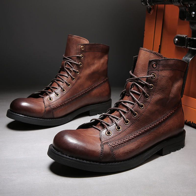 Sarah Express British Style Lace-Up Worker Boots