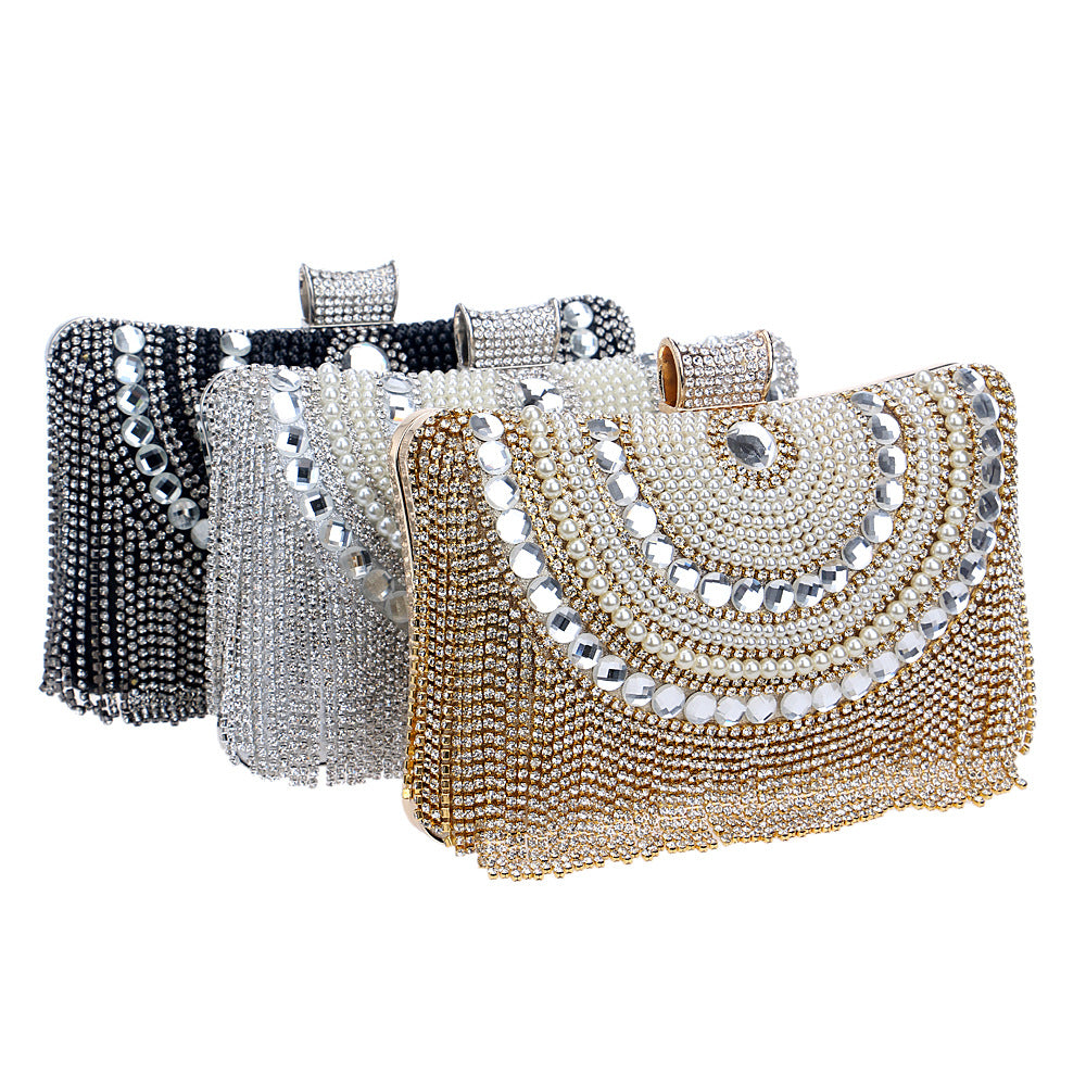 Sarah Express Crystal Tassel Evening Banquet Clutch Bag