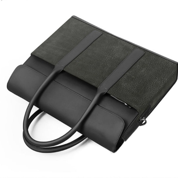 Sarah Express Business Cowhide Leather Laptop Messenger Bag