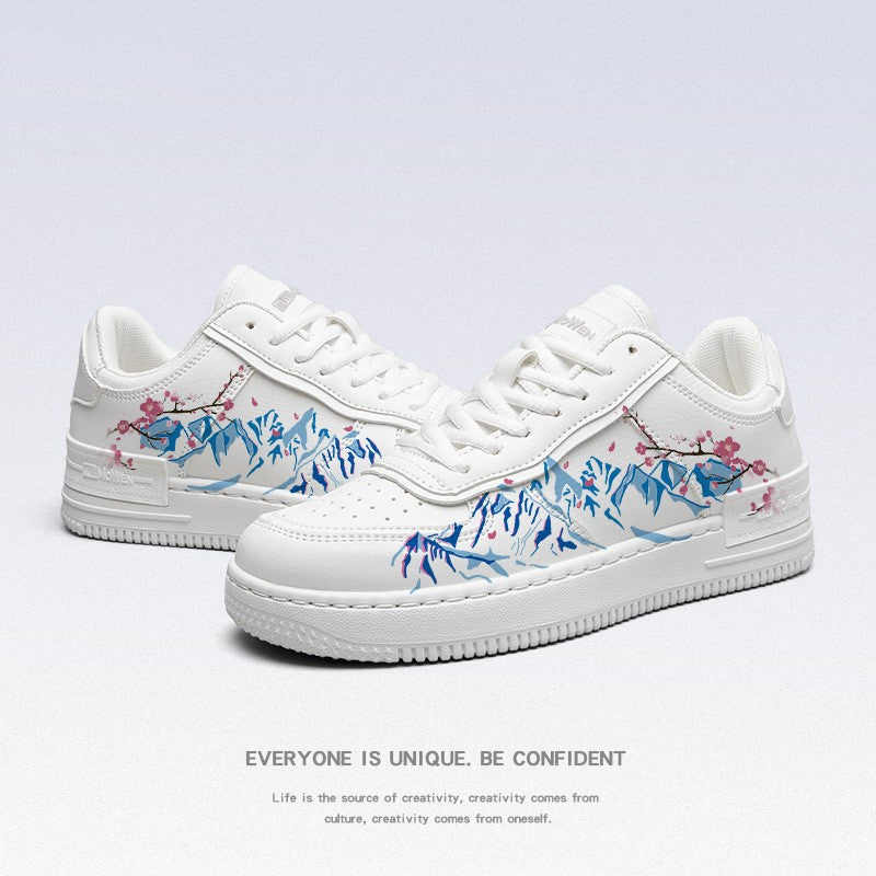 Sarah Express Floral Mountain Print Casual Sneakers