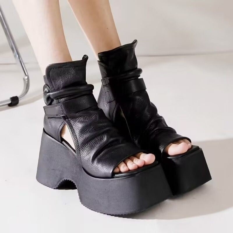 Sarah Express Women's Retro Platform Open Toe Sandals