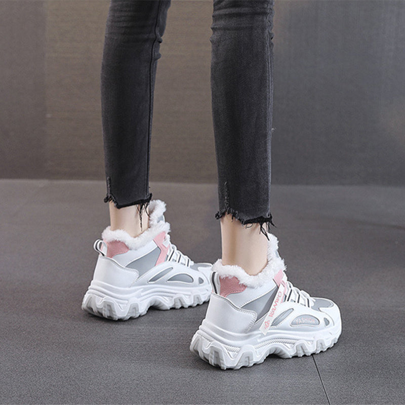 Sarah Express Women's Plush Lace-Up High-Top Sneakers