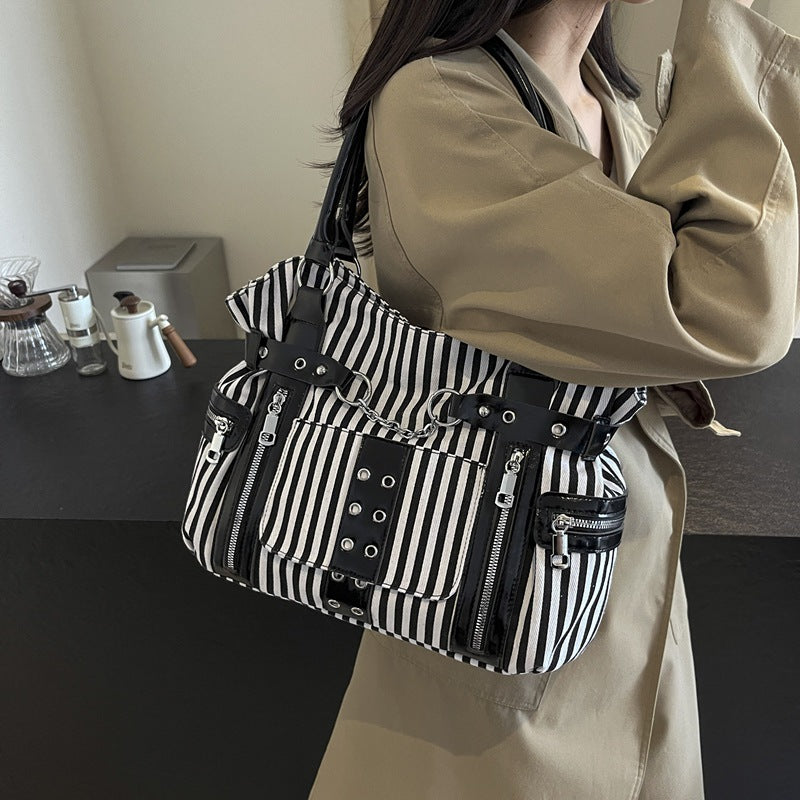 Sarah Express Plaid Crossbody Bag with Rivet Details