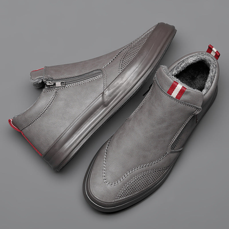 Sarah Express Men's Casual Zippered Round Toe Shoes