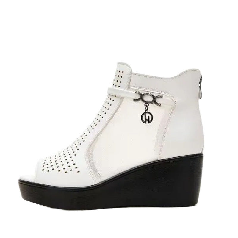 Sarah Express Breathable Peep-Toe Mid Heel Sandals