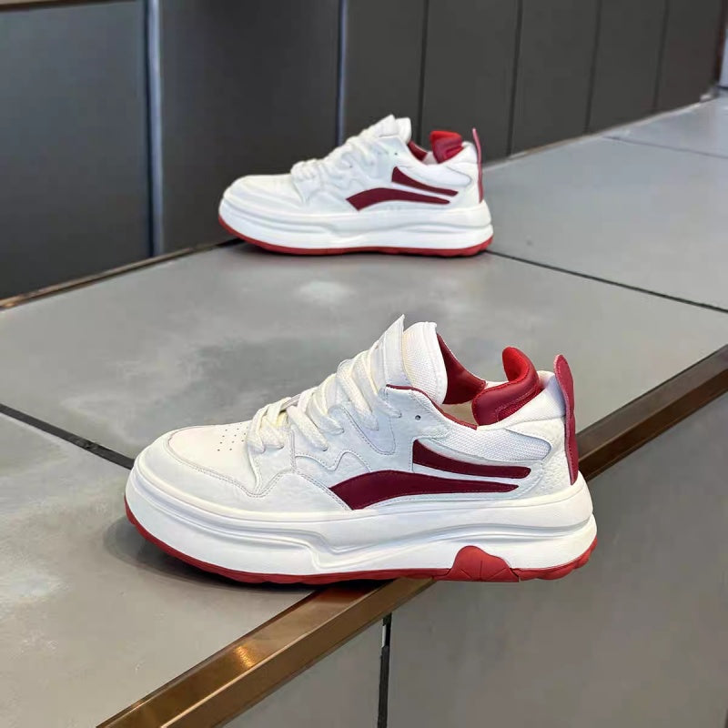2026 New Spring Fashion Versatile Platform Height-boosting White Sneakers, Trendy Athletic Casual Skate Shoes For Young Men – product detail alternate view 5